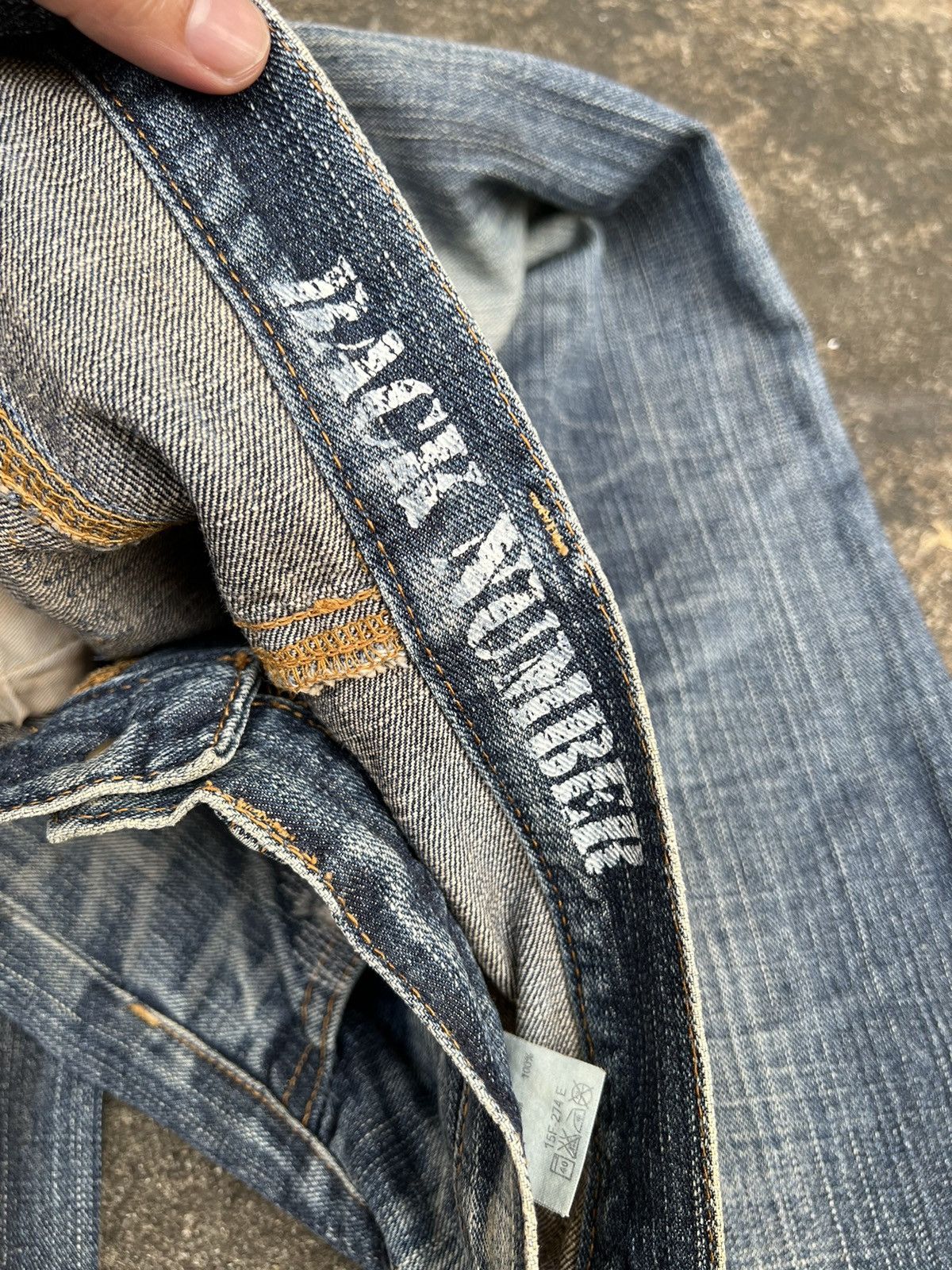 Japanese Brand × Vintage VINTAGE BACK NUMBER DISTRESSED JEANS Size US 31 - 16 Thumbnail
