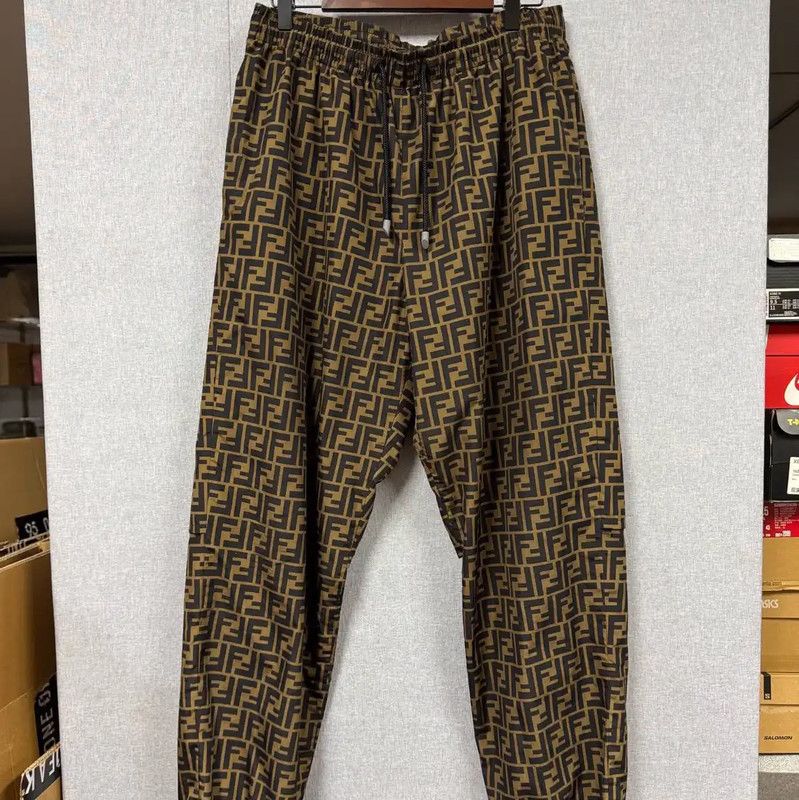 Fendi Fendi Casual Brown Printed Cotton Pants 0089 Size US 30 / EU 46 - 1 Thumbnail