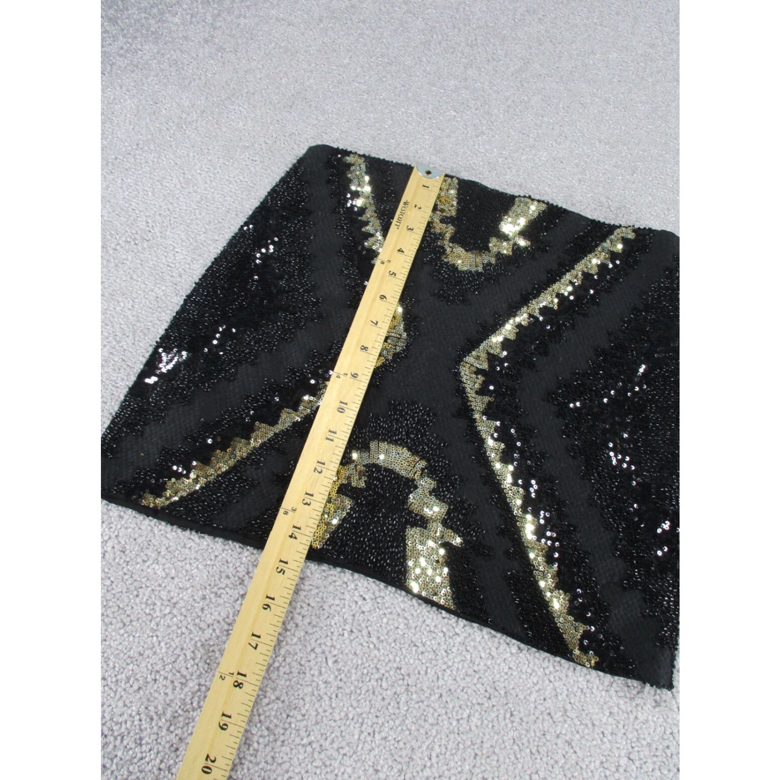 Vintage Fate Skirt Womens Small Black Gold Sequins Mini NEW Size 28" / US 6 / IT 42 - 3 Thumbnail