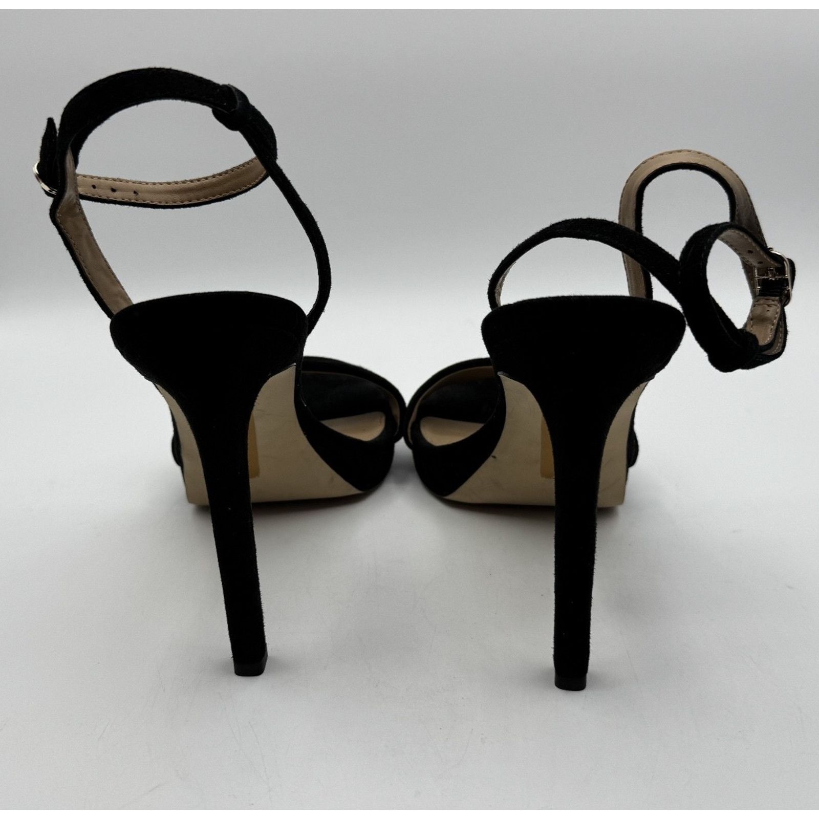 Sam Edelman Sam Edelman Bianka Sling Black Suede Heels w/ Ankle Straps Size US 8.5 / IT 38.5 - 6 Thumbnail