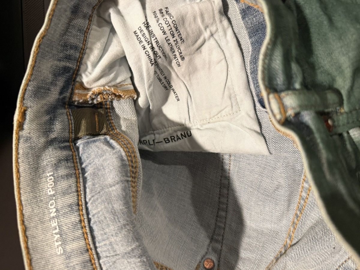 Purple Brand green on light blue slightly distressed | purple brand jeans Size US 33 - 7 Thumbnail