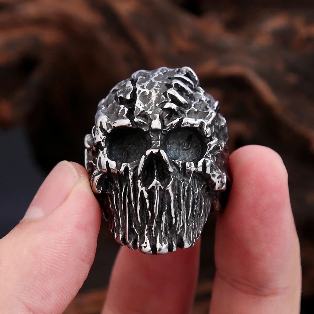 Vintage Black Skull Ring For Men Size ONE SIZE - 6 Thumbnail