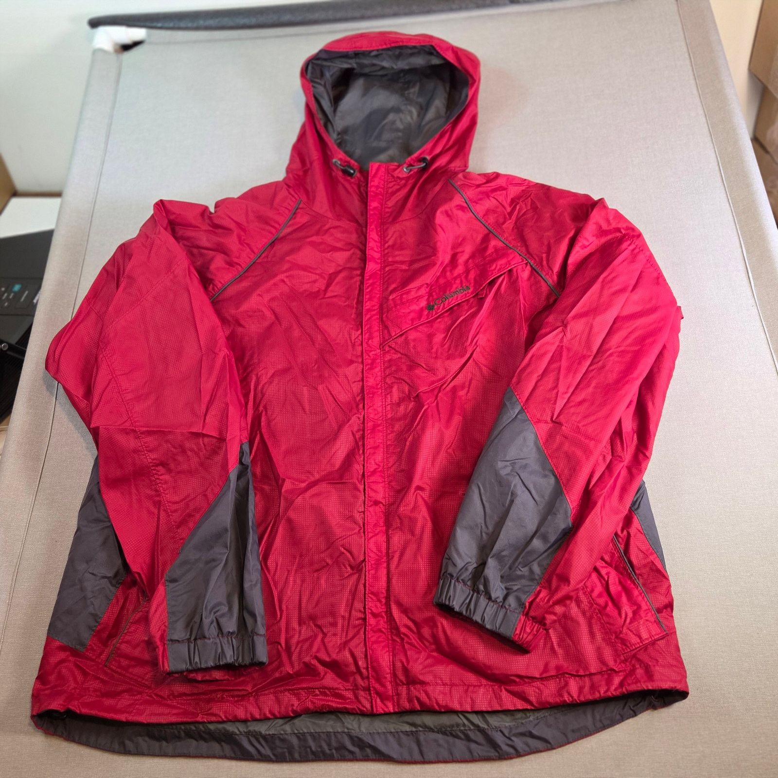 Columbia Columbia XL Red Gray Nylon Hooded Jacket Size US XL / EU 56 / 4 - 1 Thumbnail