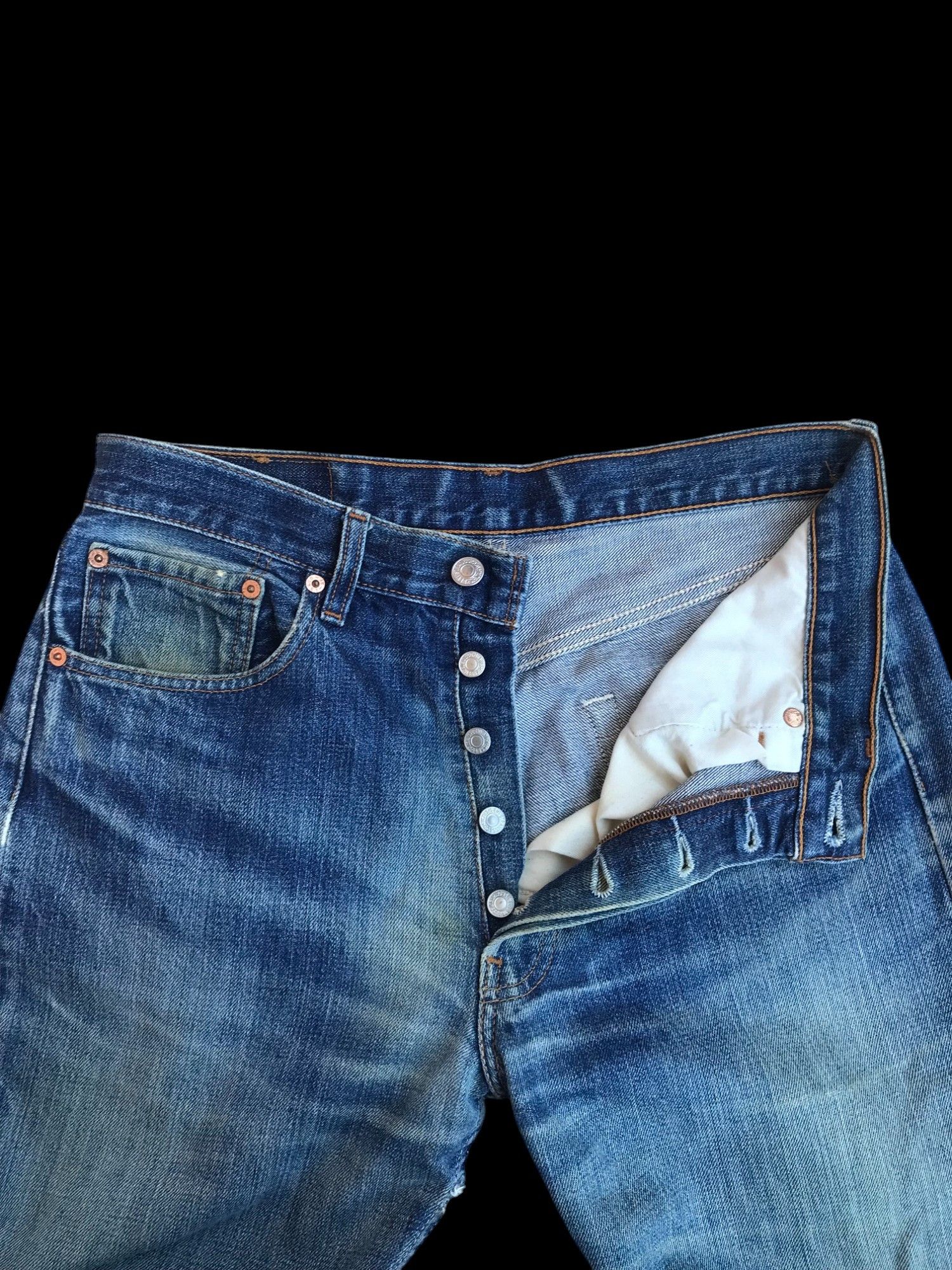 Levi's Vintage Levis 501 distressed ripped bluewash japan W30x28.5 Size US 30 / EU 46 - 16 Thumbnail