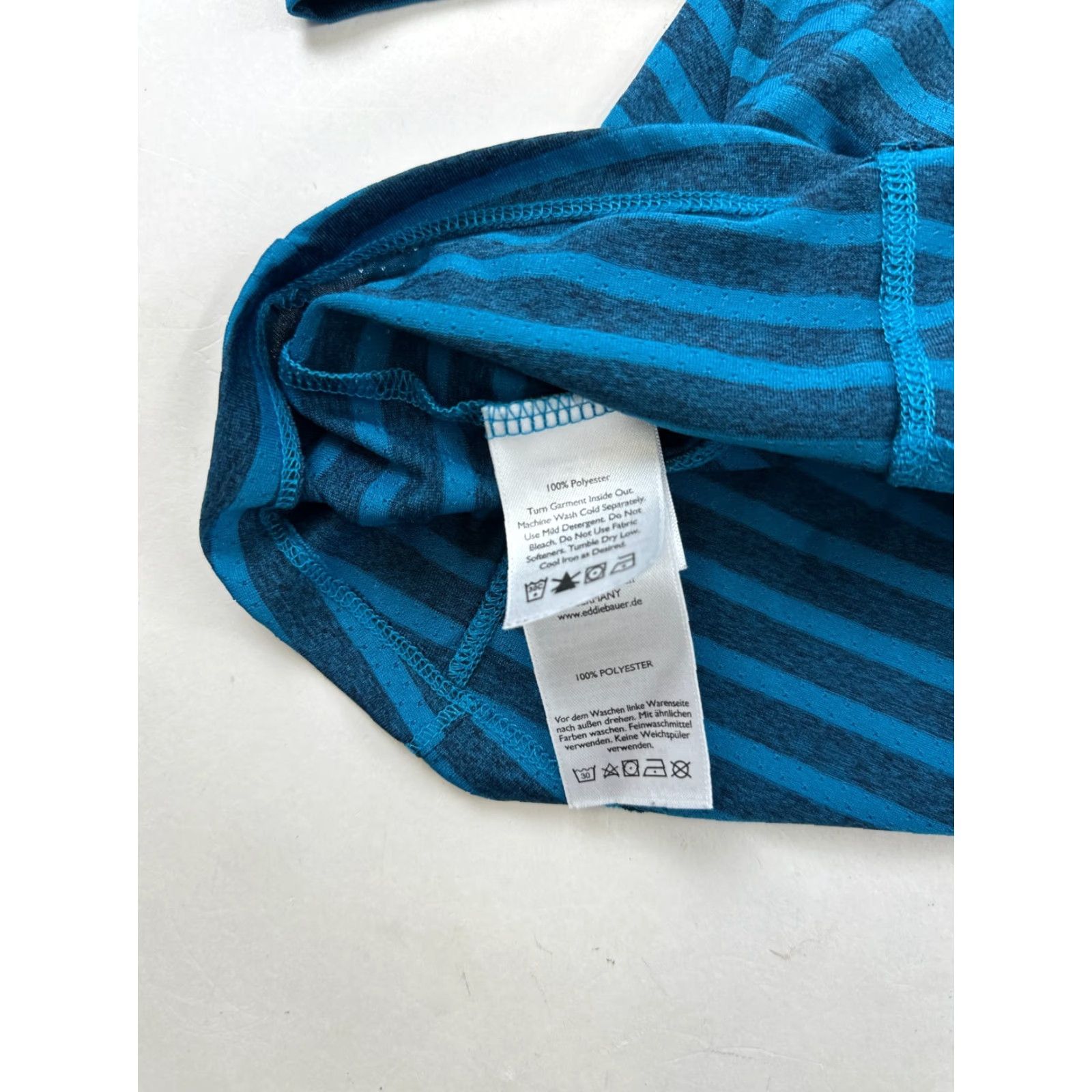 Eddie Bauer Eddie Bauer Shirt Womens Large Blue Stripe Activewear Hooded Pullover Top Size L / US 10 / IT 46 - 5 Thumbnail