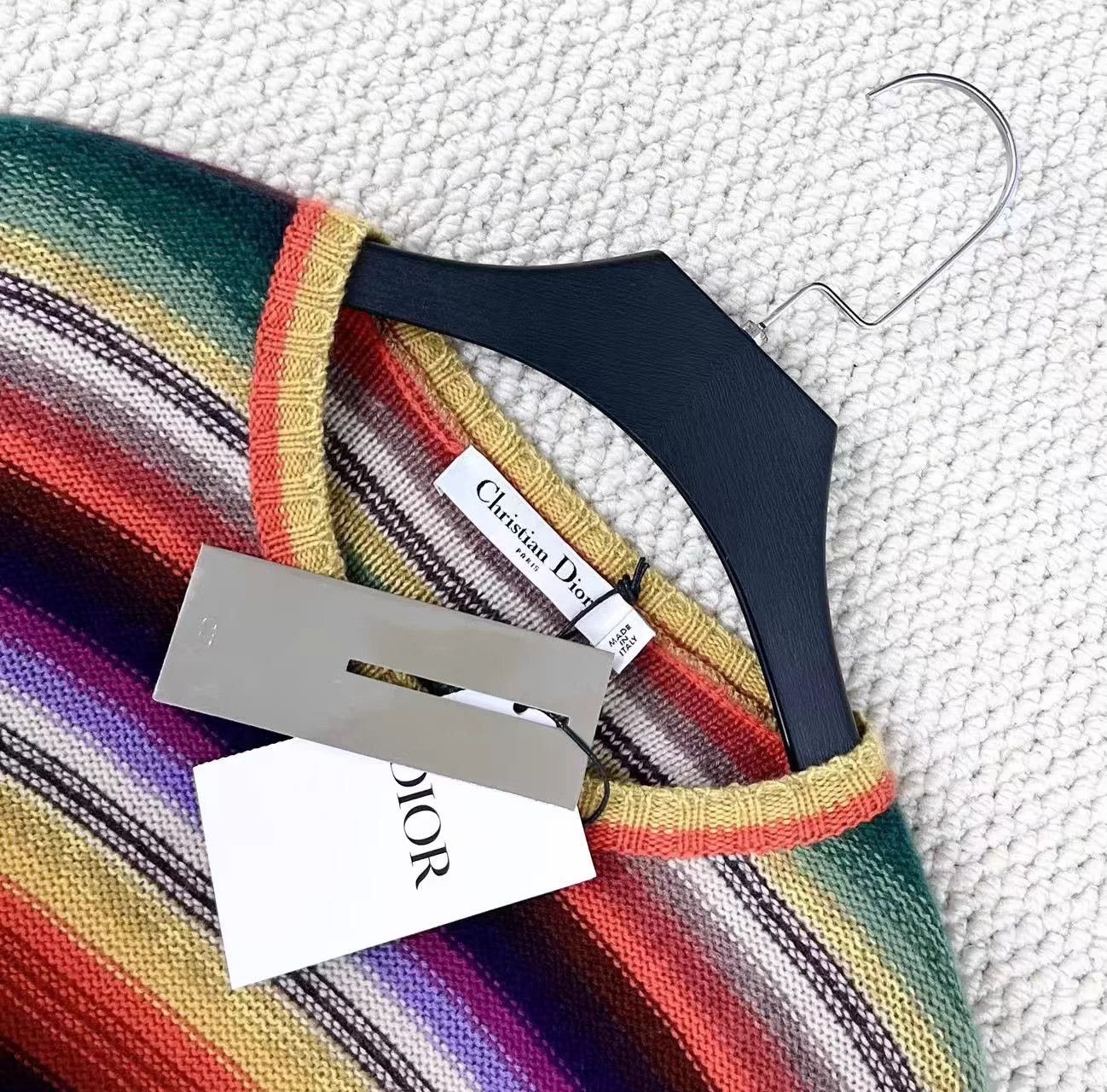 Dior Dior Rainbow Striped 100% Pure Cashmere Knit Sweater, Size XS / US 0-2 / IT 36-38 - 4 Thumbnail