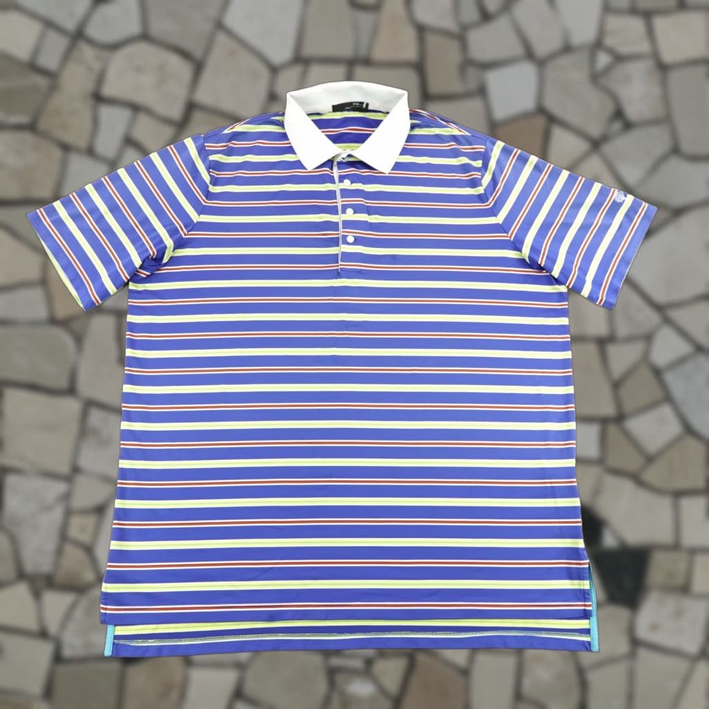 Polo Ralph Lauren RLX Ralph Lauren Polo Shirt Mens XL Blue Striped Golf Performance Toscana Logo Size US XL / EU 56 / 4 - 1 Thumbnail