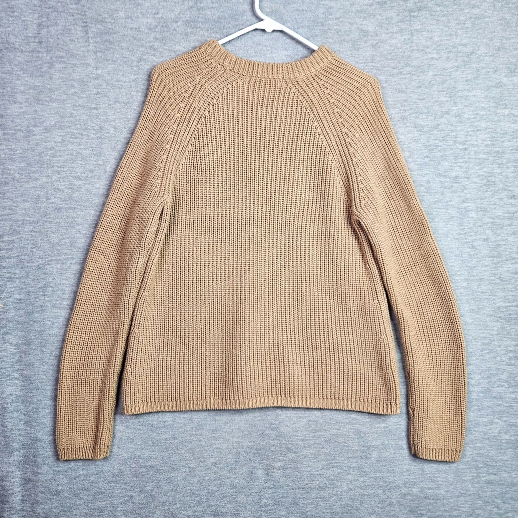 Quince Quince Women's Crew Neck Raglan Sweater Brown S Cardigan Knit Cotton Modern Vintage: No Size S / US 4 / IT 40 - 2 Thumbnail