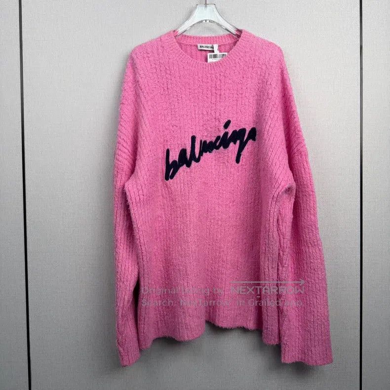 Balenciaga Balenciaga Grass Handwriting Logo Sweater Size US L / EU 52-54 / 3 - 1 Thumbnail