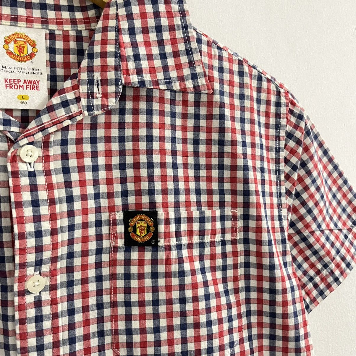 Vintage Manchester United Gingham Short Shirt - JUN25 Size US L / EU 52-54 / 3 - 6 Thumbnail