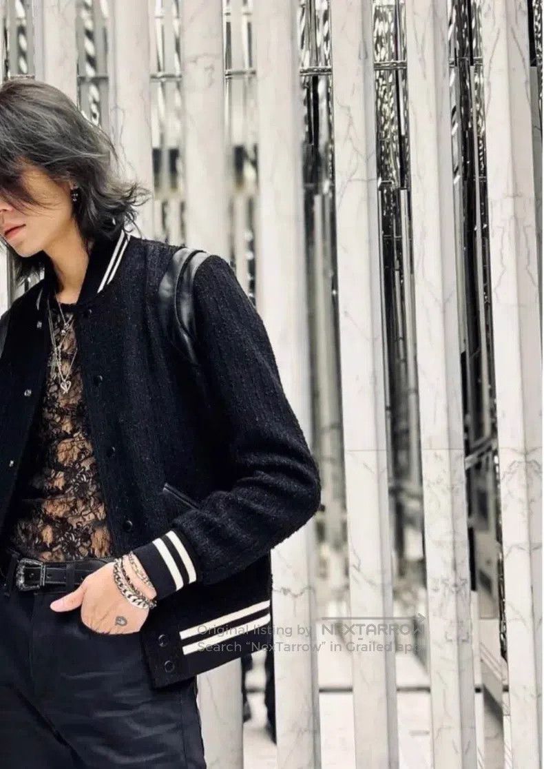 Saint Laurent Paris Saint Laurent Paris Black Samurai Sparkle Baseball Jacket Size US S / EU 44-46 / 1 - 9 Thumbnail