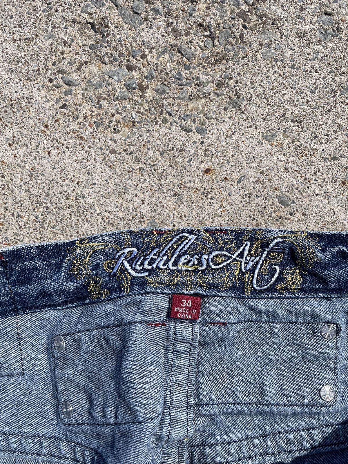 Other Ruthless Art Y2K Embroidered Denim Size US 36 / EU 52 - 9 Thumbnail