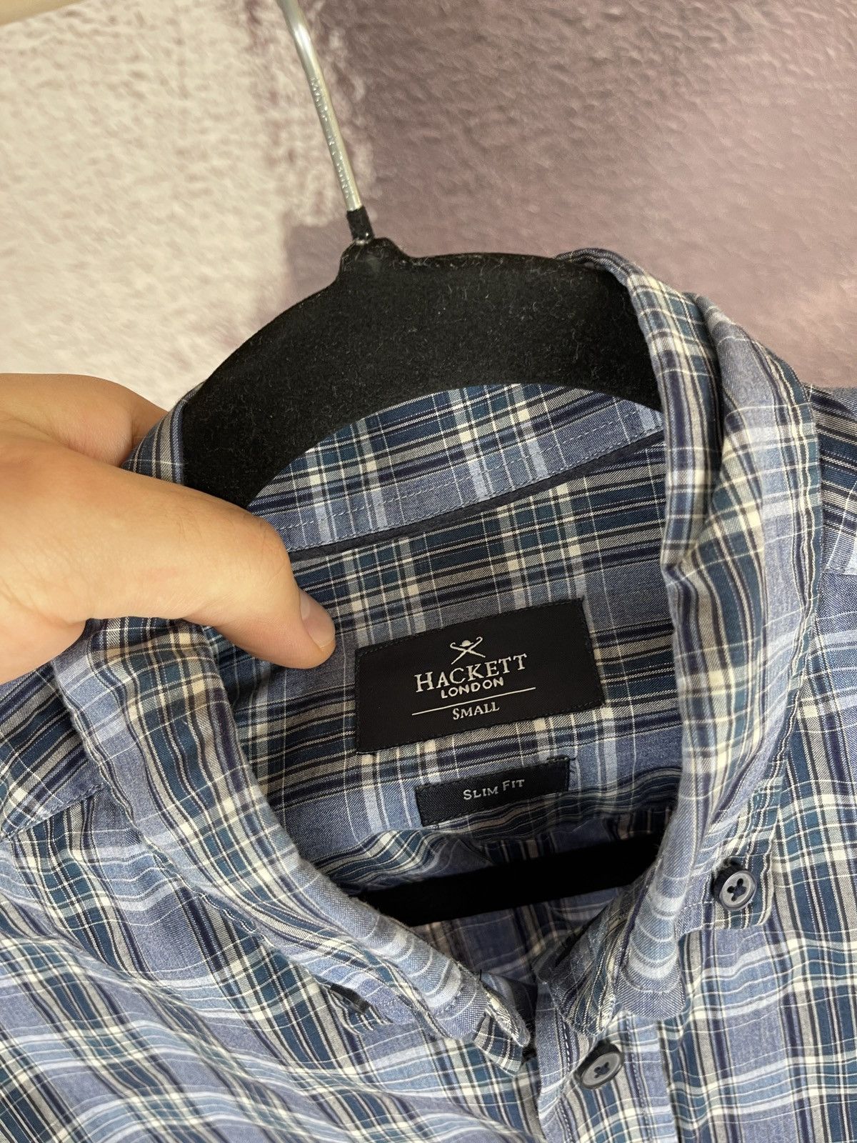 Hackett Hackett London Melange Poplin Check slim fit shirt LS Size US S / EU 44-46 / 1 - 7 Thumbnail