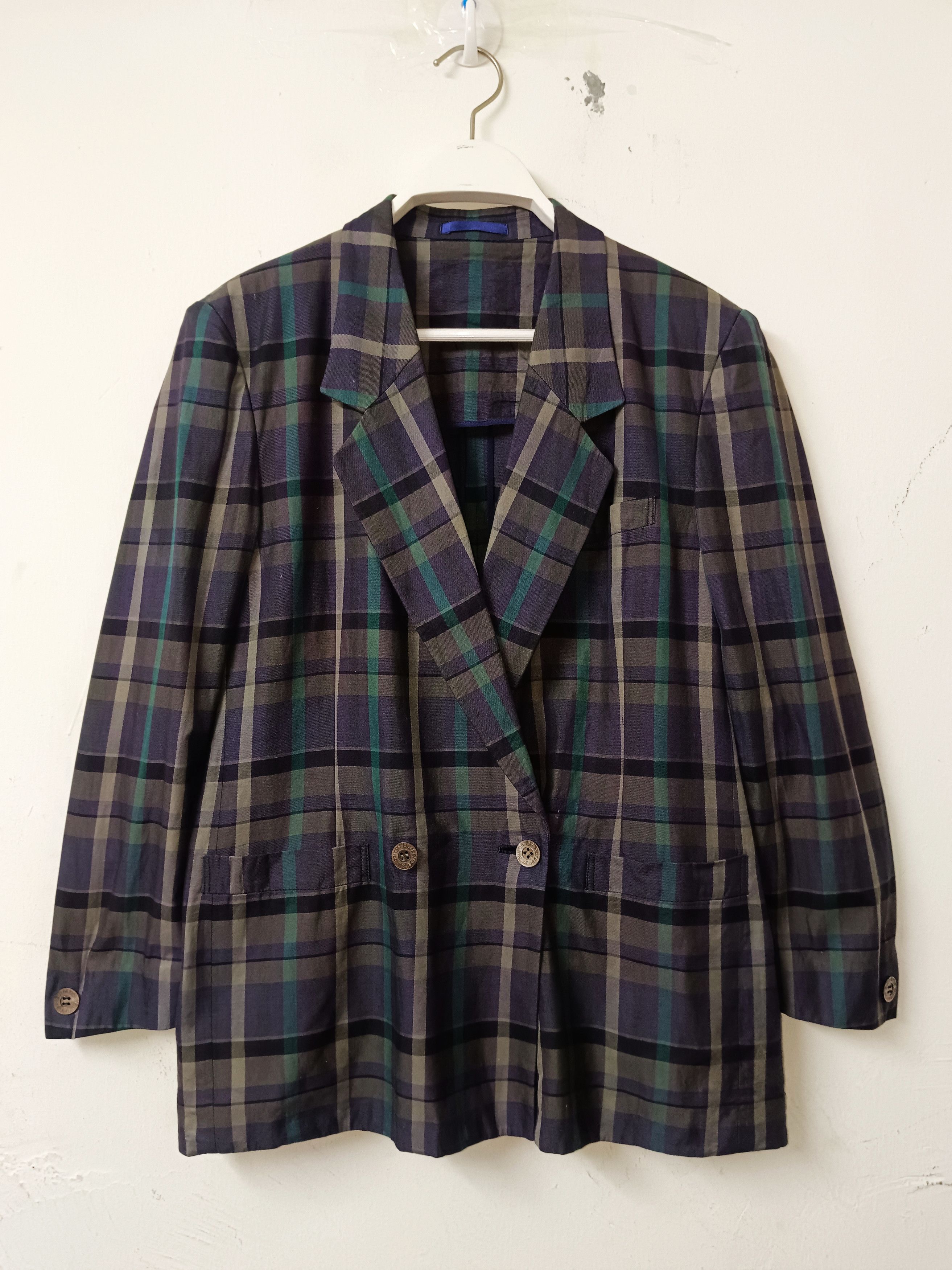 Burberry × Vintage Vintage Burberry Nova Plaid Blazer Coat Size US M / EU 48-50 / 2 - 1 Thumbnail