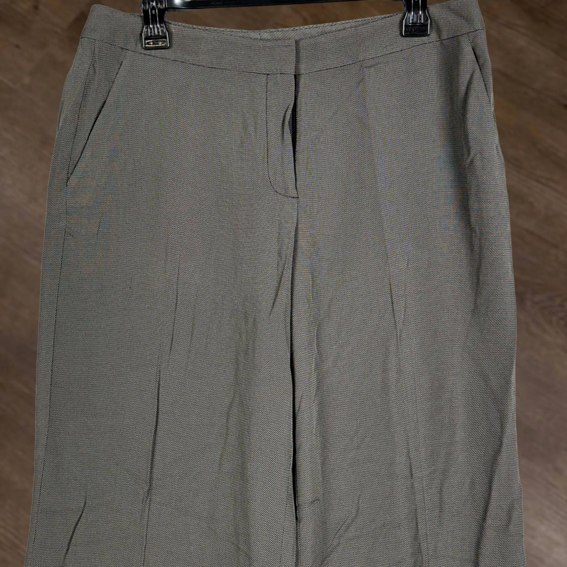 St. John St. John Wool pants Womens 10 Brown Dress Wide Leg Textured Trousers Made In USA Size 32" / US 10 / IT 46 - 1 Thumbnail