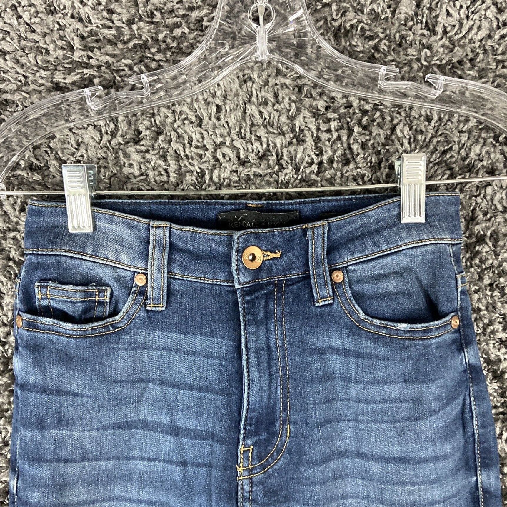 Vintage Kendall + Kylie The Kontour High Rise Skinny Distressed Blue Jeans Women’s 0/24 Size 25" / US 0 / IT 36 - 6 Thumbnail