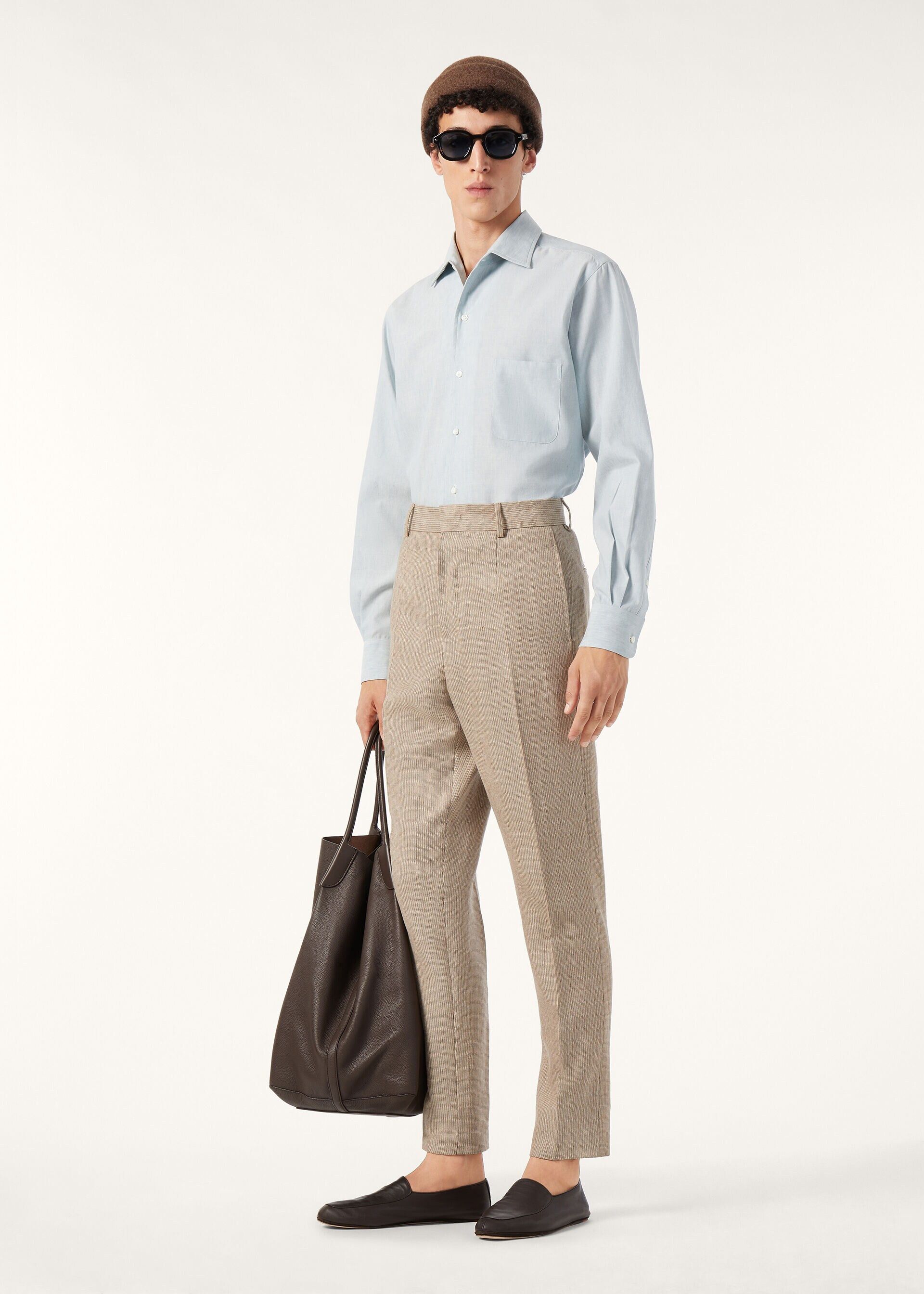 Loro Piana os11x0326 FAQ9777 André Shirt in Salt Bleached Blue Size US L / EU 52-54 / 3 - 2 Thumbnail