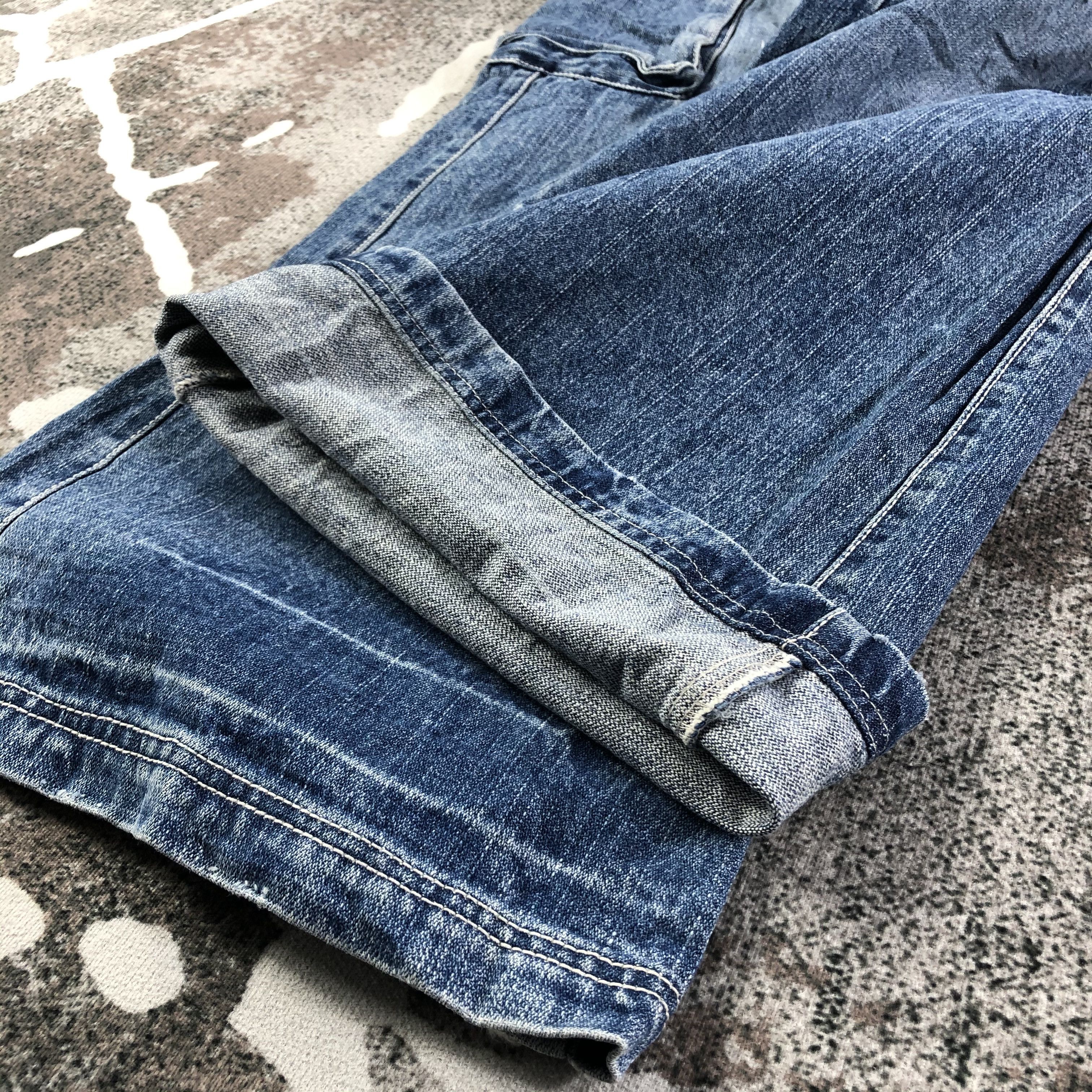 Japanese Brand Blue Moon Blue Cargo Jeans Multi Pocket Flare Denim KJ1536 Size 28" / US 6 / IT 42 - 6 Thumbnail