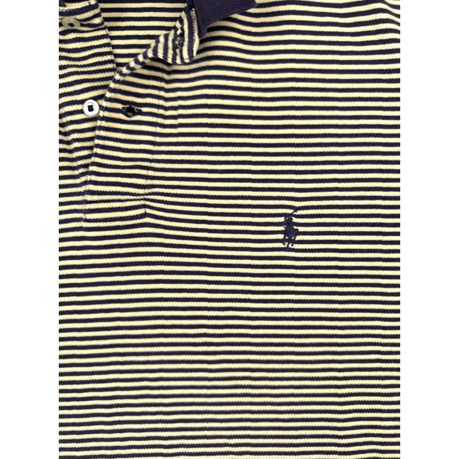 Ralph Lauren VINTAGE Ralph Lauren Polo Shirt Adult XL Blue Yellow Stripe 100% Cotton Short Sleeve Mens Slim Fit Size US XL / EU 56 / 4 - 6 Thumbnail