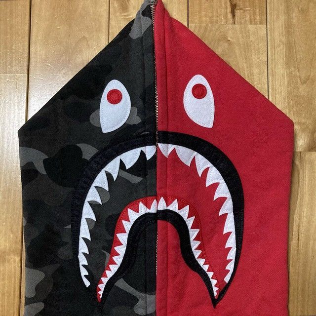 Bape BAPE Shark Full Zip Hoodie black camo x red a bathing ape Size US XXL / EU 58 / 5 - 4 Thumbnail