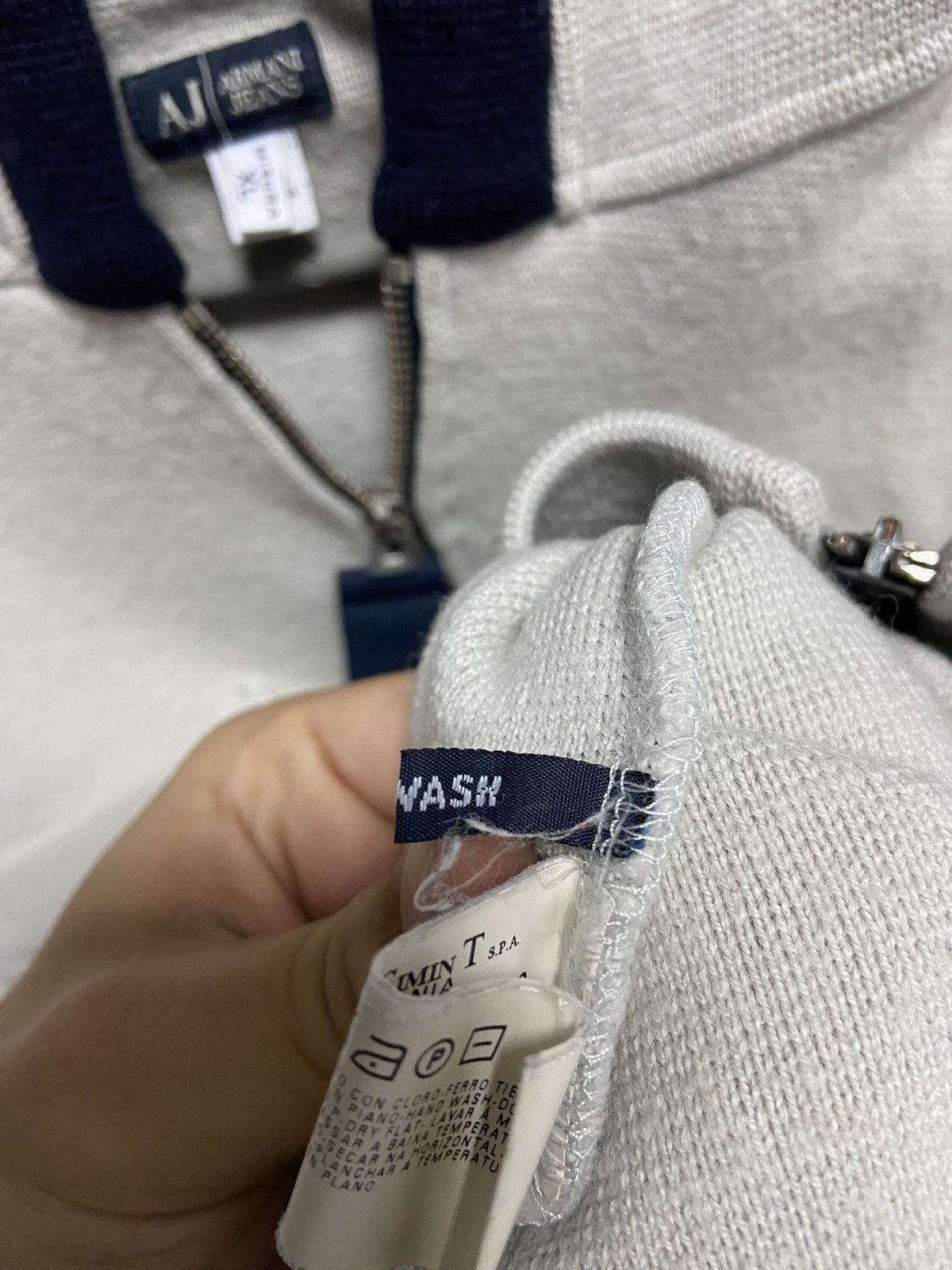 Armani × Vintage Armani logo sleeve Vintage Zip Hoodie Y2K Size US L / EU 52-54 / 3 - 11 Thumbnail