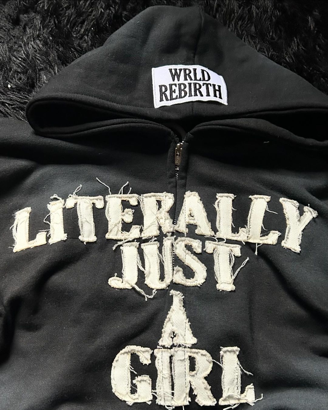 Other Y2K letter patch embroidered hoodie loose zipper top Size 3XL / US 20-22 - 3 Thumbnail