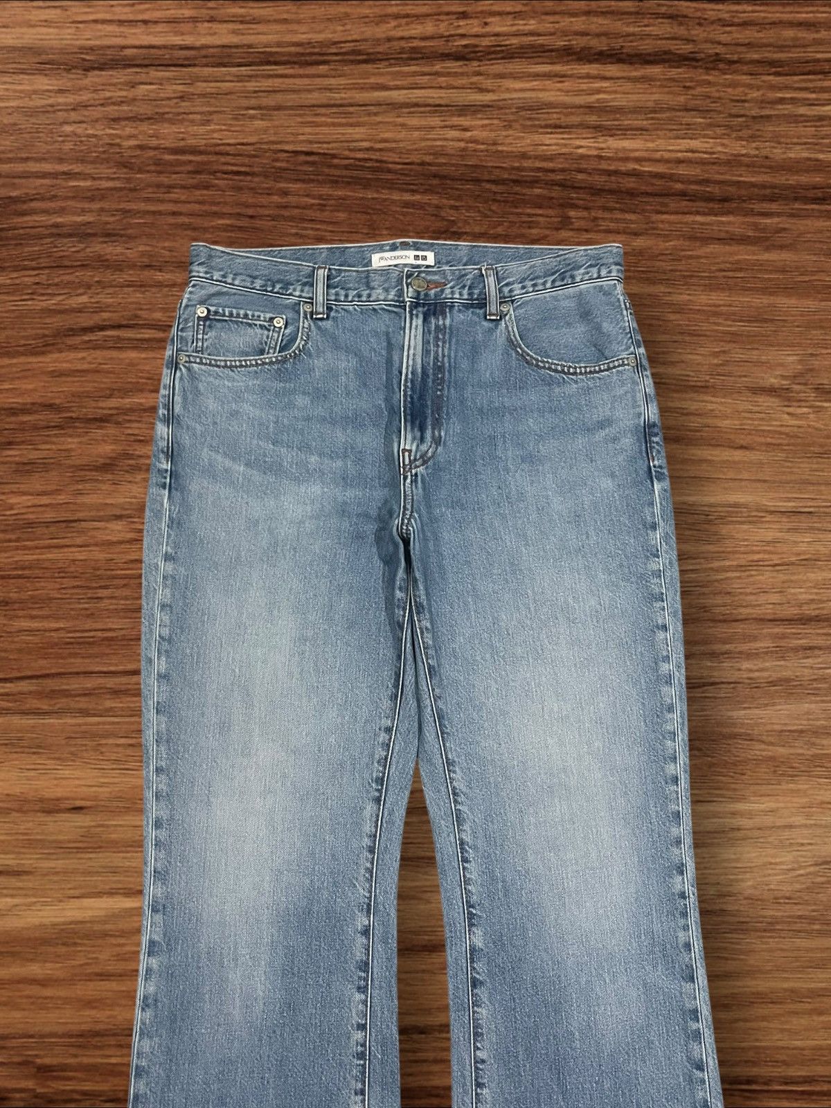 JW Anderson × Japanese Brand × Uniqlo Vintage Japan J.W Anderson x Uniqlo Blue Washed Flare Jeans Size US 33 - 3 Thumbnail