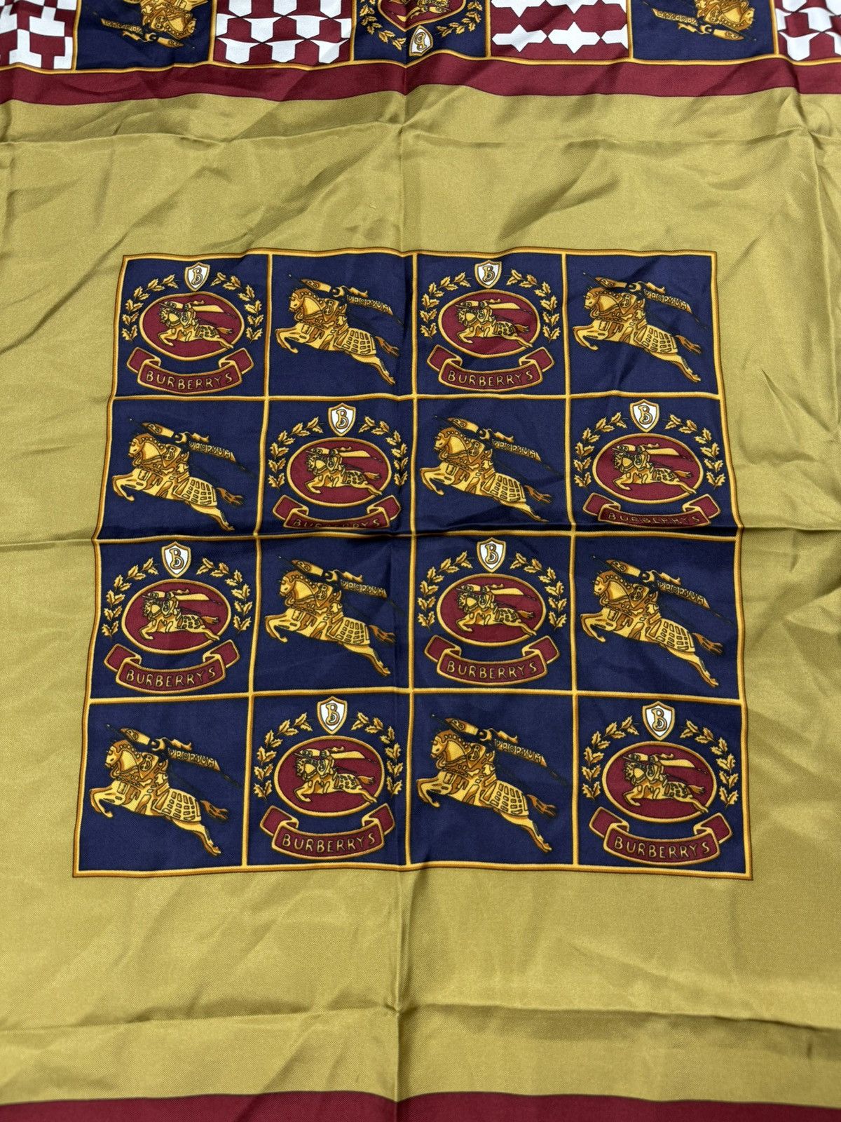 Burberry Burberry’s VTG Silk Multilogo Overprinted Handkerchief Scarf Size ONE SIZE - 4 Thumbnail