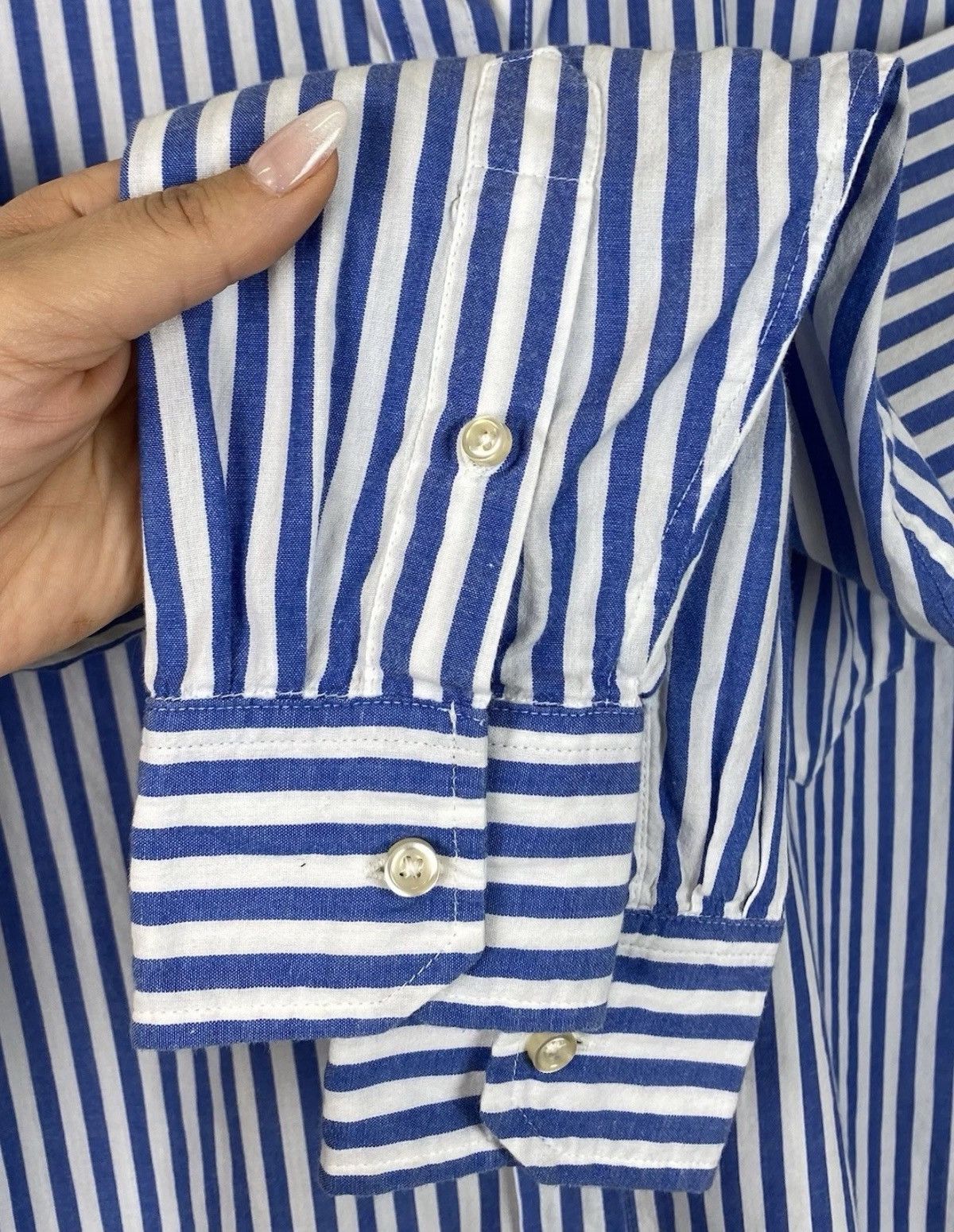 Isabel Marant Isabel Marant Long Sleeve Buttons Shirt Blue & White Striped Size XS / US 0-2 / IT 36-38 - 7 Thumbnail
