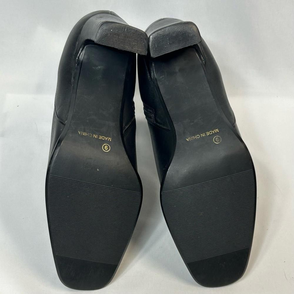 Designer Hillard & Hanson Black Leather Ankle Boots, Techno, 9 Size US 9 / IT 39 - 8 Thumbnail