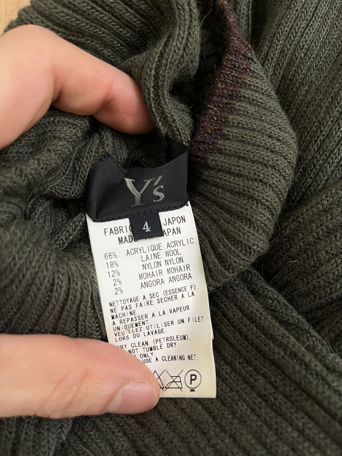 Yohji Yamamoto Y's Yohji Yamamoto Ribbed Turtleneck One-Piece Knit Size L / US 10 / IT 46 - 7 Thumbnail