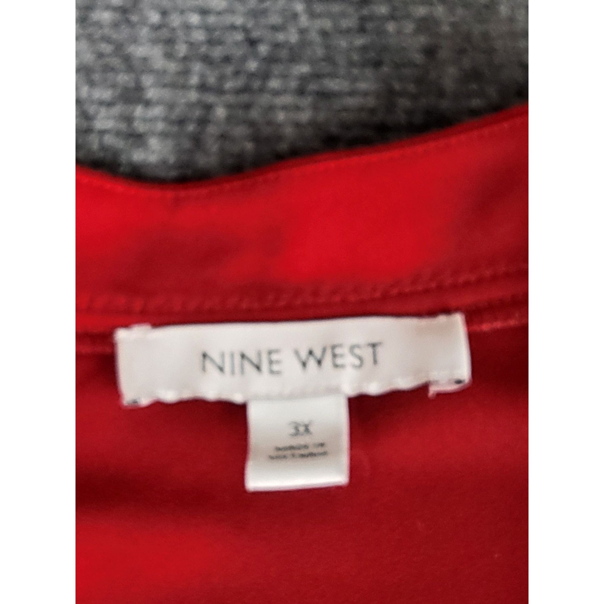 Nine West Nine West Blouse Women Sz 3XL Red Plus Size Festive Active B Size 3XL / US 20-22 - 7 Thumbnail