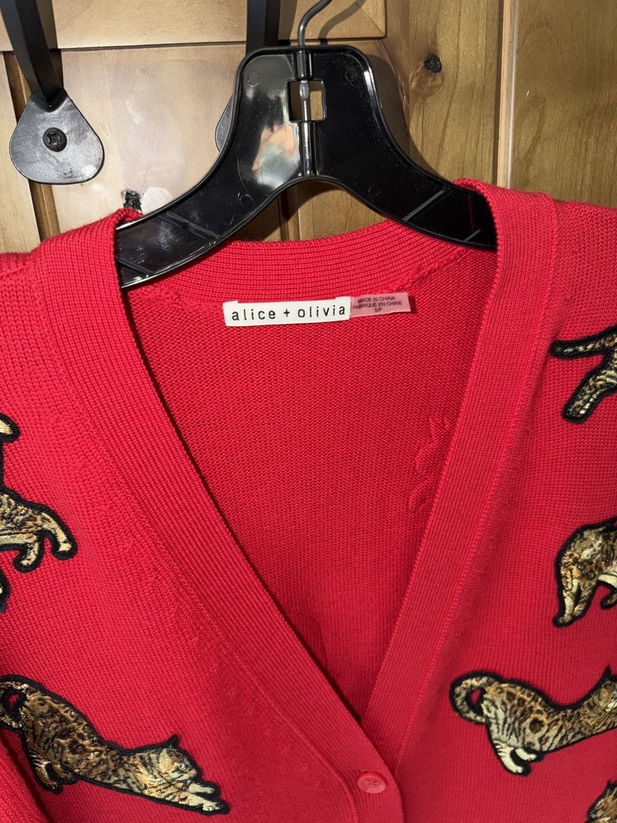 Alice + Olivia Alice + Olivia Bradford Grandpa Cat Embroidered Cardigan Size S / US 4 / IT 40 - 2 Thumbnail