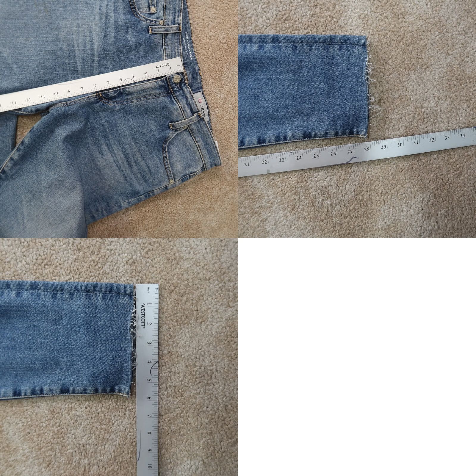 Vintage AG Adriano Goldschmied Farrah High Skinny Jeans Womens 33 Blue Denim Stretch Slim Fit 5-Pocket Size 24" / US 00 / IT 34 - 8 Thumbnail