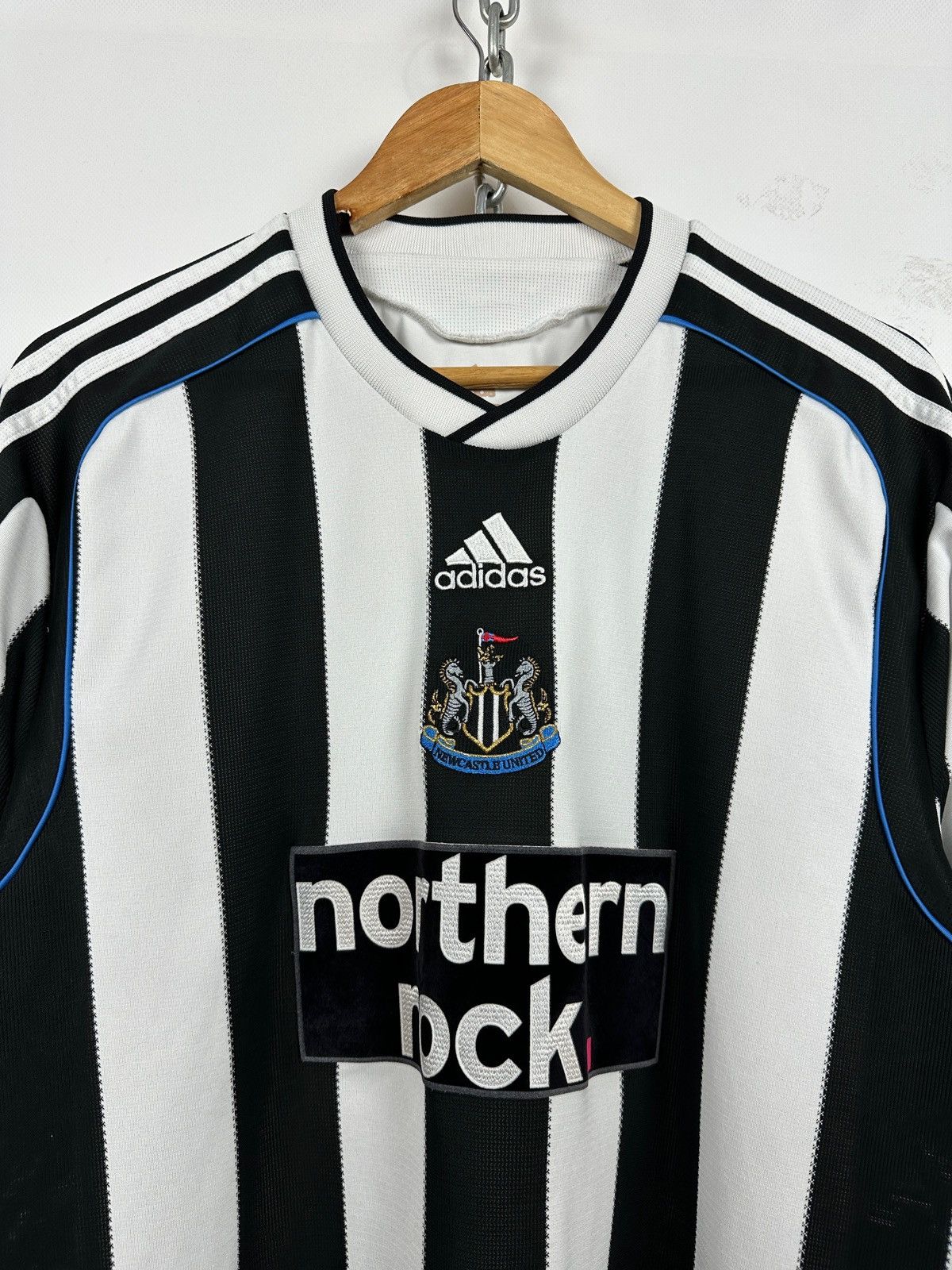 Adidas 2009/10 Adidas Newcastle United Vintage Soccer Jersey Size US XL / EU 56 / 4 - 7 Thumbnail