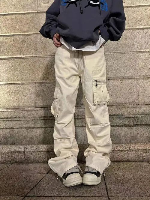 VIBE Vintage washed multi-pocket rare casual cargo trousers Size US 32 / EU 48 - 2 Thumbnail