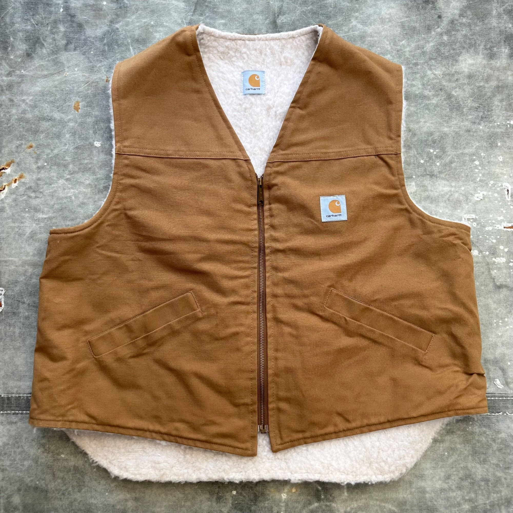 Vintage Vintage 90s New Oldstock Carhartt Sherpa Lined Vest Size US XL / EU 56 / 4 - 1 Thumbnail