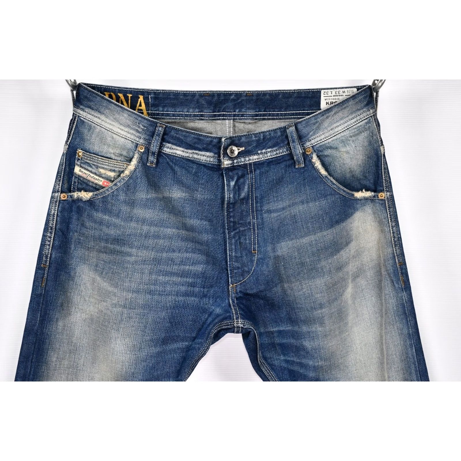 Diesel Diesel Krooley Regular Slim-Carrot Jeans W33 L32 Jeans Slim Regular Diesel Mens Straight 100% Cotton Blue Pattern Solid 33x32 Size US 33 - 2 Thumbnail