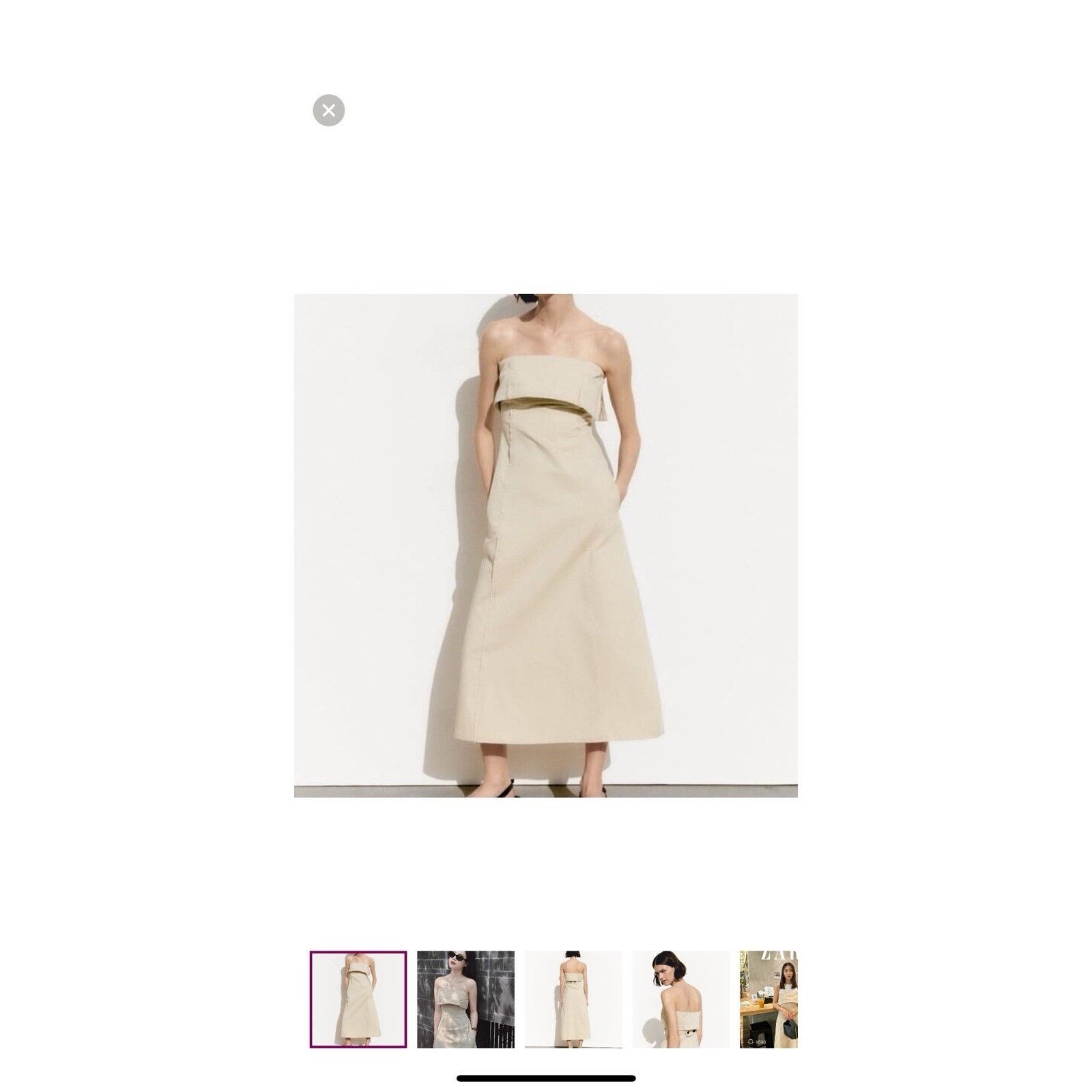 Zara Zara Gabardine Tube Dress Size XS Size XS / US 0-2 / IT 36-38 - 5 Thumbnail