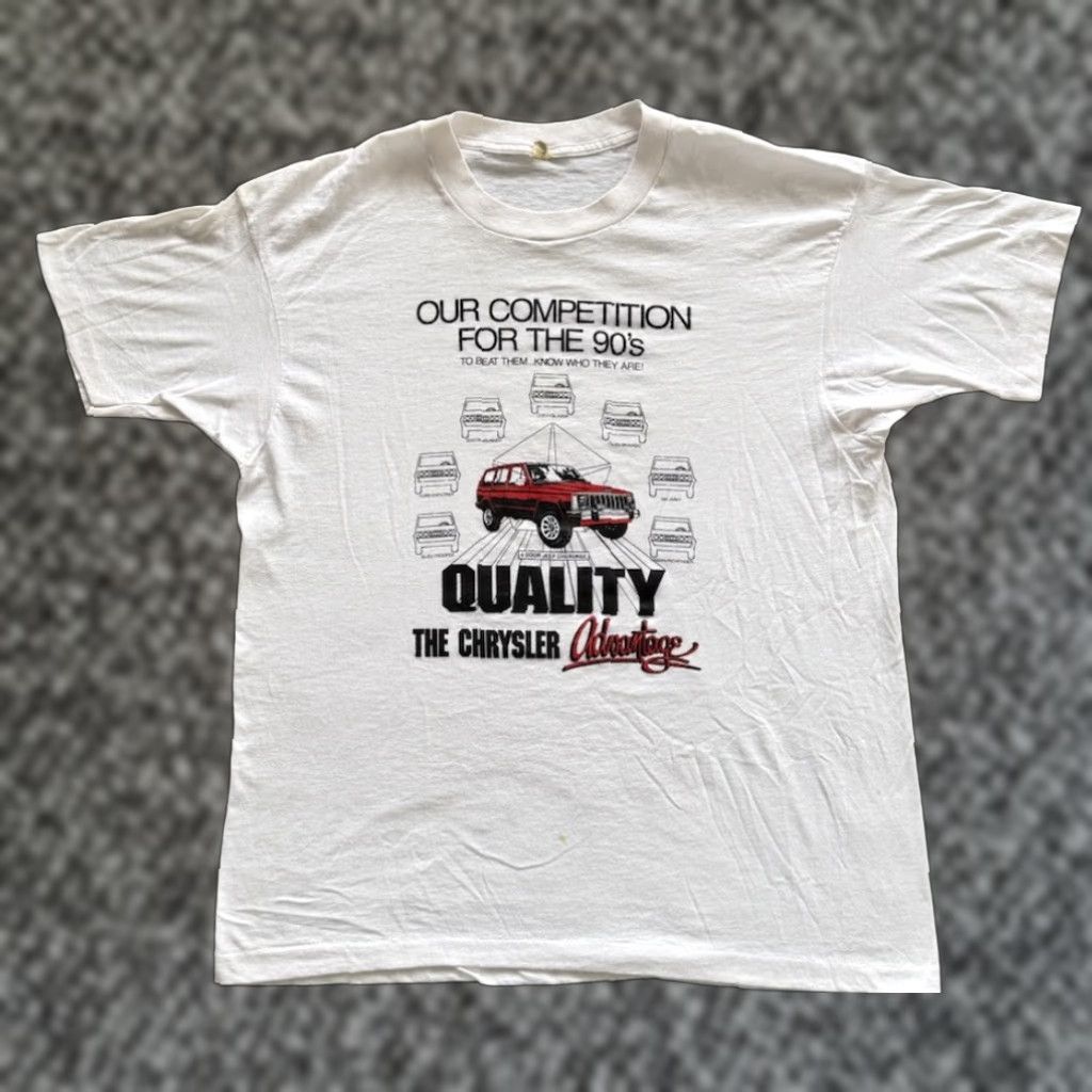 Vintage VINTAGE Chrysler 4 Door Jeep Cherokee T Shirt XL Cars Rap Tee 1990s Hip Hop Shirt Mens White 90s Cars Hip Hop Tee Screen Stars XL Size US XL / EU 56 / 4 - 1 Thumbnail