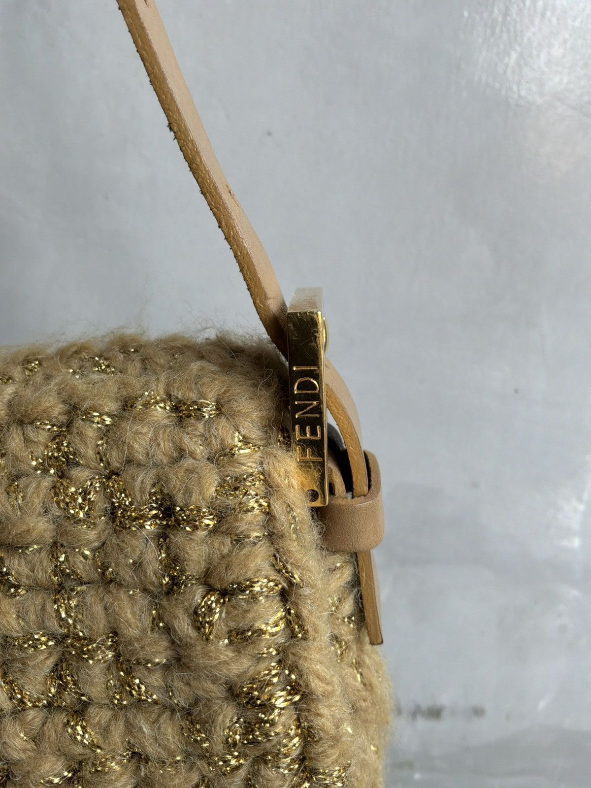 Fendi Fendi - Knit Woven Crochette Ponyhair Baguette Bag Size ONE SIZE - 7 Thumbnail