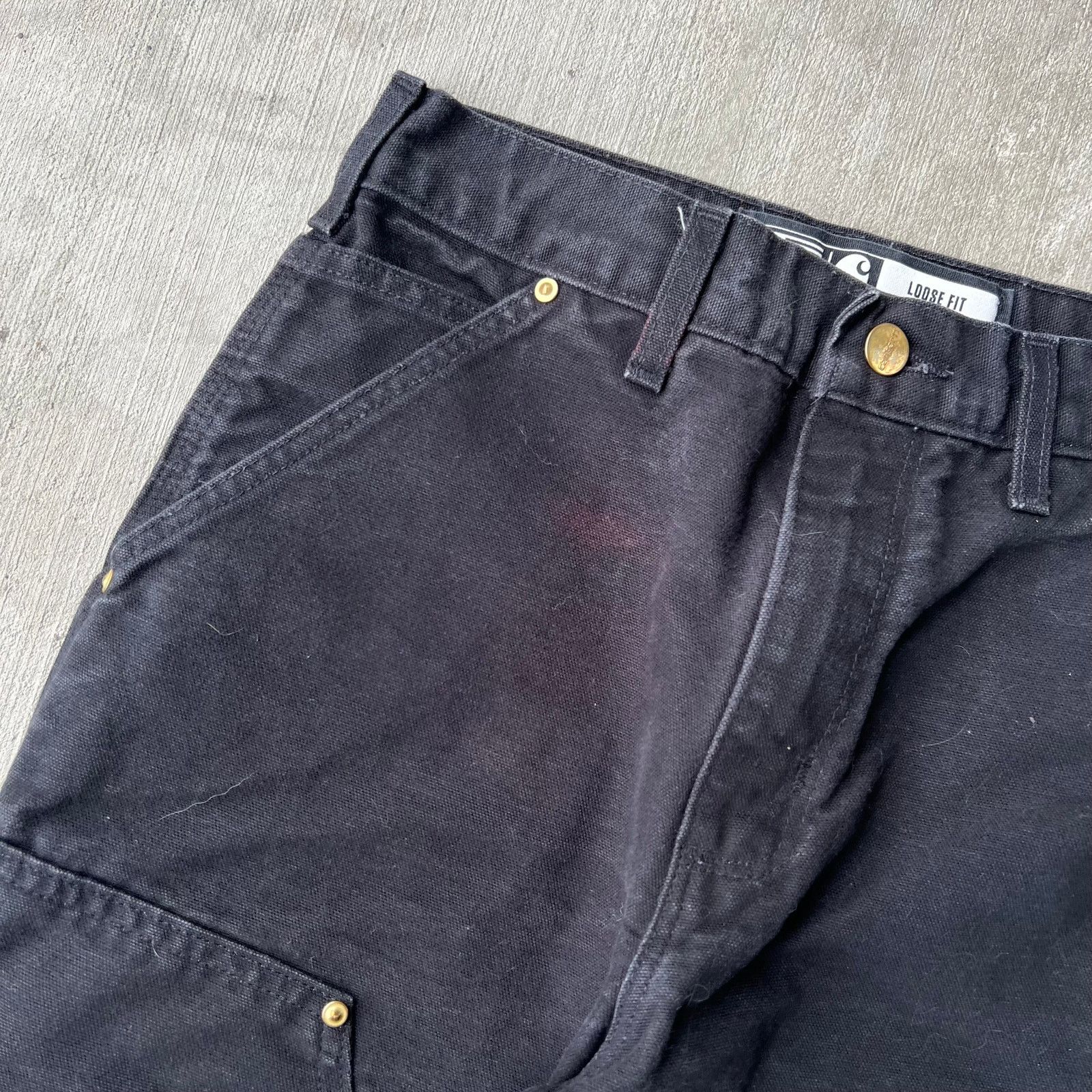 Carhartt × Vintage Vintage Y2K Carhartt black double knee work carpenter pants Size US 27 - 3 Thumbnail