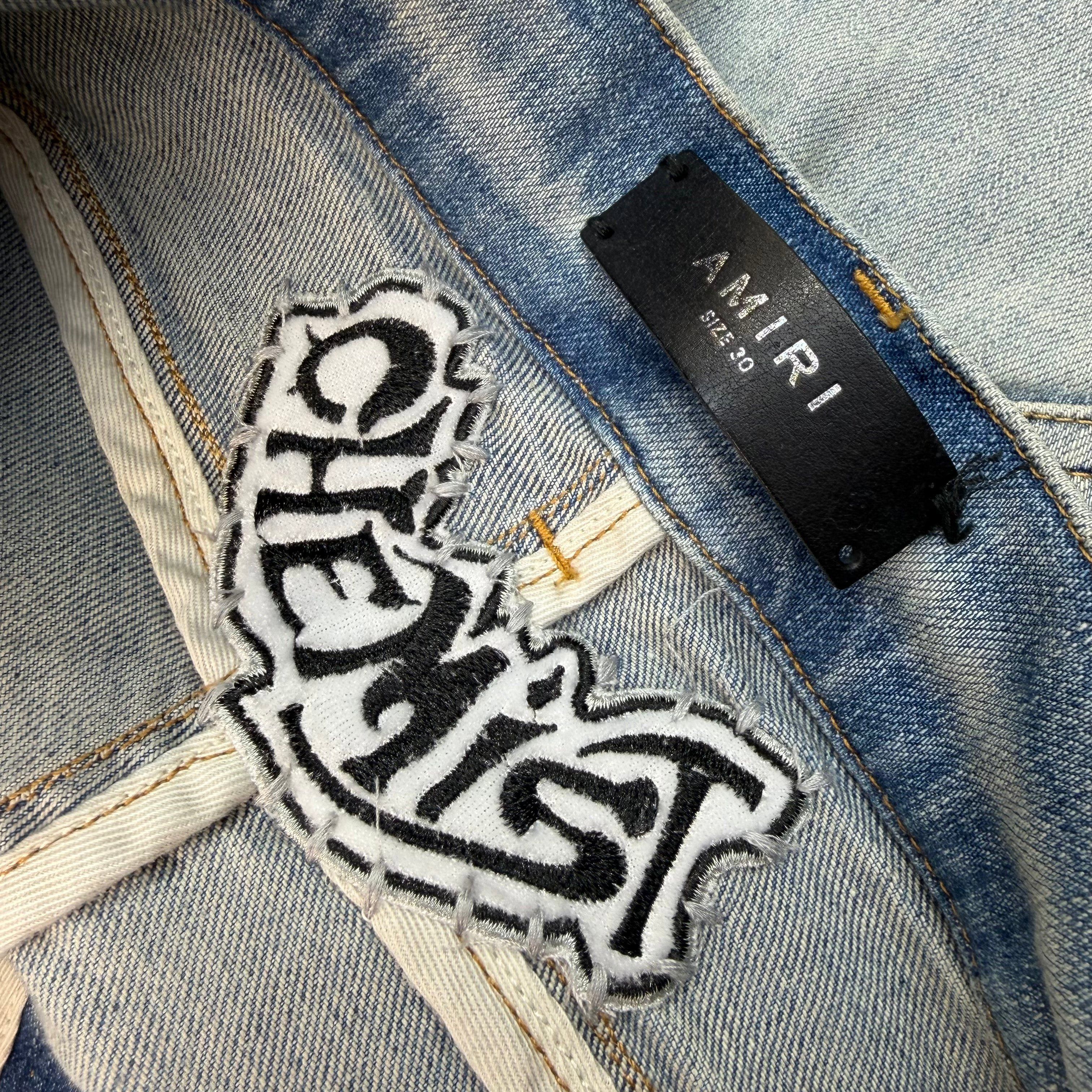 Amiri Amiri x Chemist Black Leather Star Jeans 30 Size US 30 / EU 46 - 7 Thumbnail