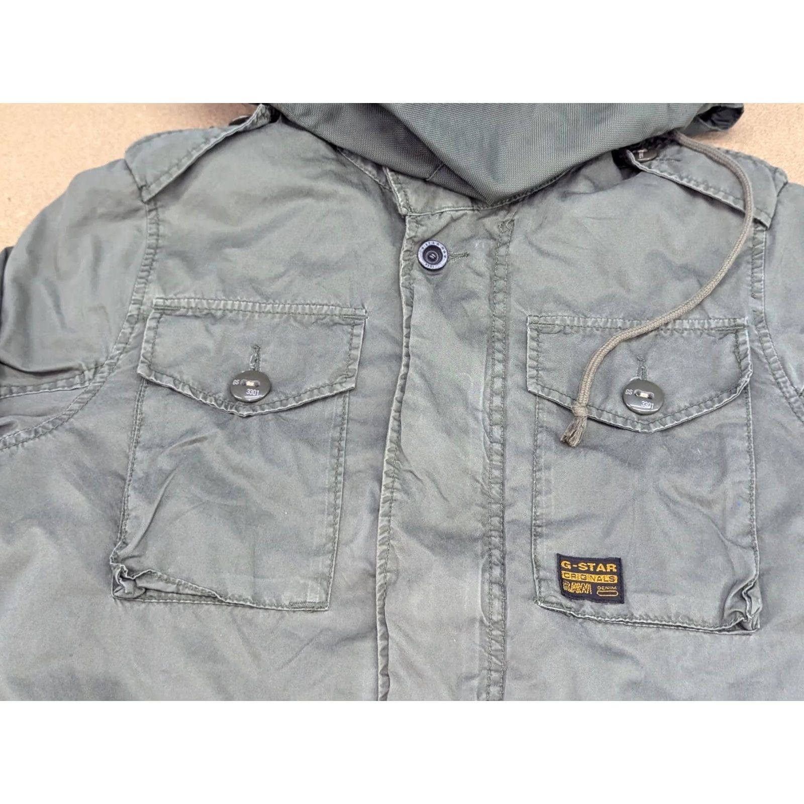 G-Star G-STAR Trooper Jacket Mens S Full Zip Green Hooded Small Jacket Size US S / EU 44-46 / 1 - 5 Thumbnail