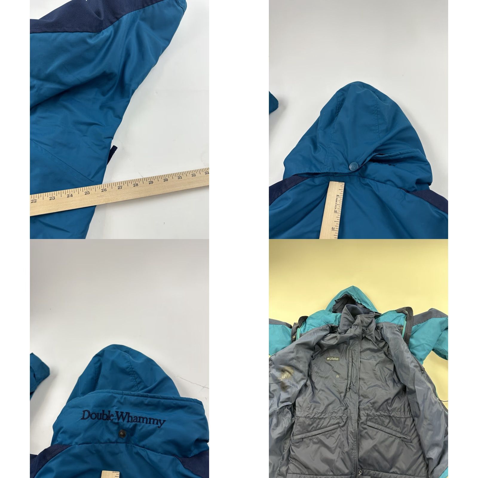 Vintage Columbia Jacket Womens Large Blue 3-in-1 Winter Rain Coat Double Whammy Hooded Size L / US 10 / IT 46 - 8 Thumbnail