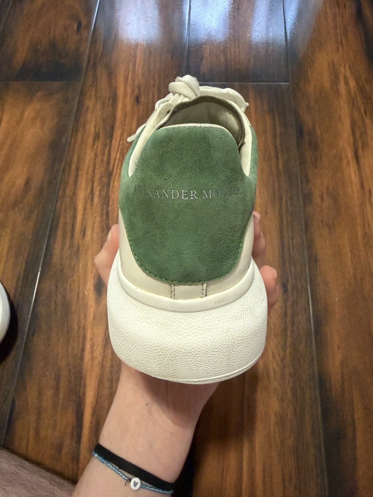 Alexander McQueen Alexander Mcqueen Oversized Sneaker White Green Velvet Heel Size US 7 / EU 40 - 5 Thumbnail