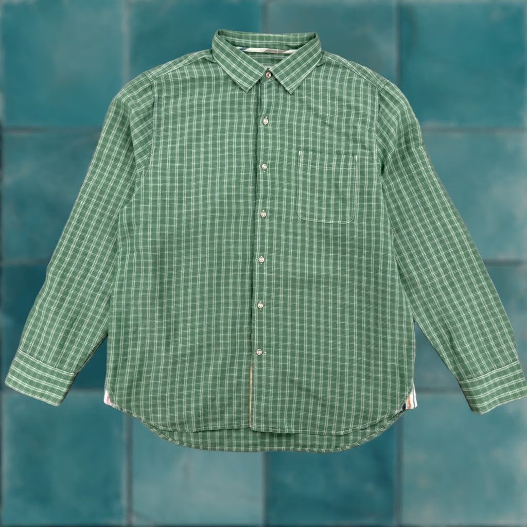 Tommy Bahama Tommy Bahama Mens Green Plaid Linen Tencel Blend Button-Down Shirt L Size US L / EU 52-54 / 3 - 1 Thumbnail