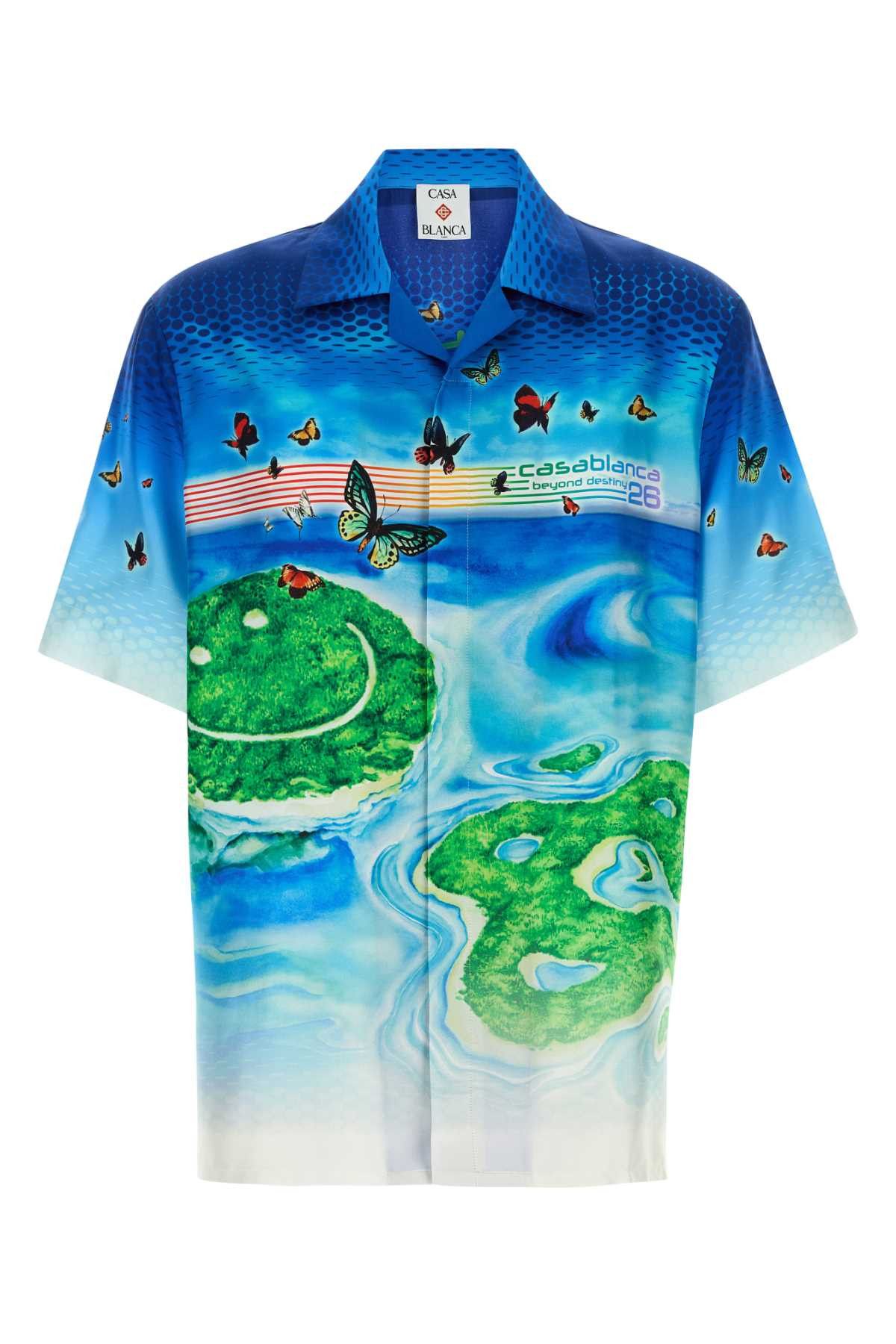 Casablanca Printed Silk Shirt Size US S / EU 44-46 / 1 - 1 Thumbnail