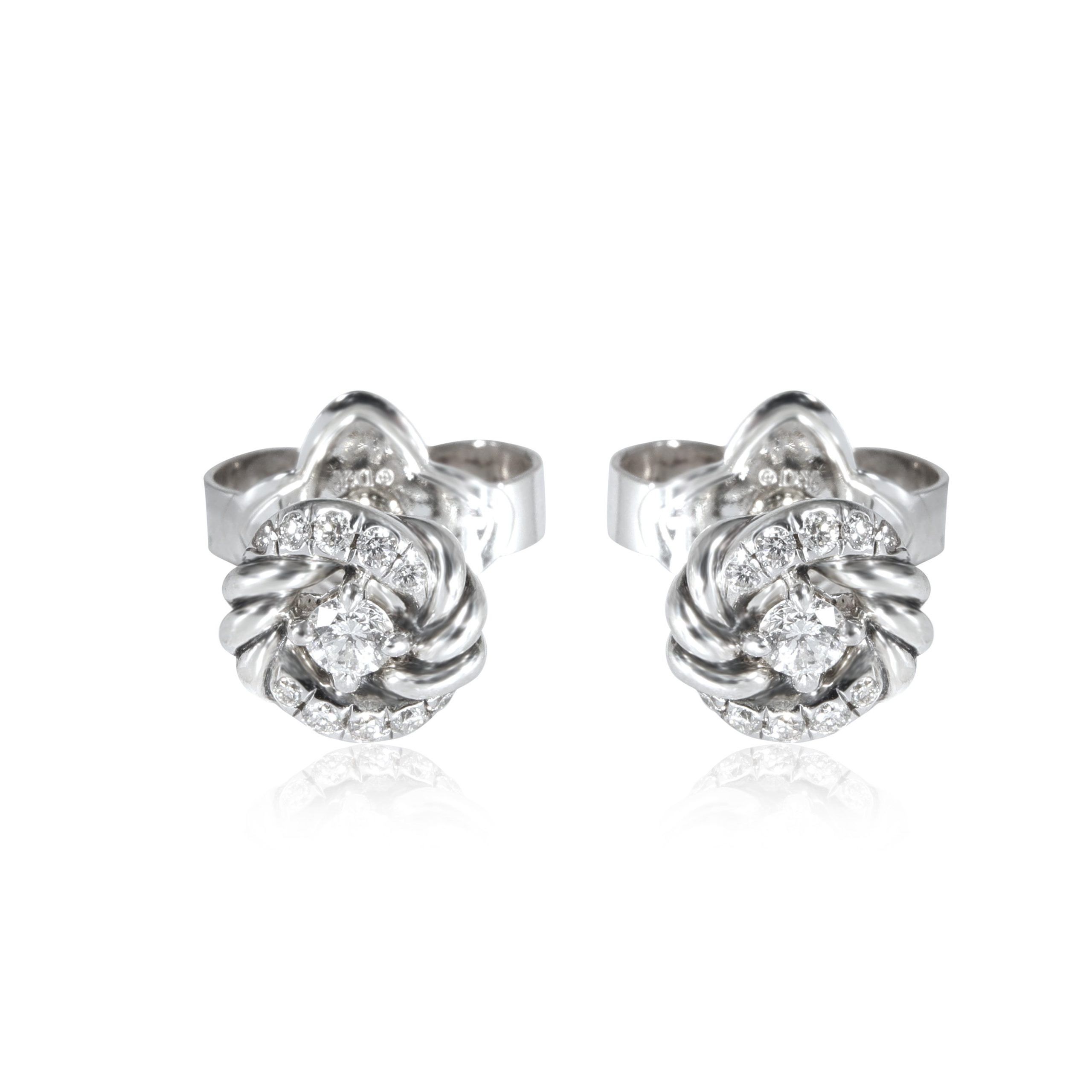 David Yurman Petite Infinity Diamond Stud Earrings in Sterling Silver  CTW