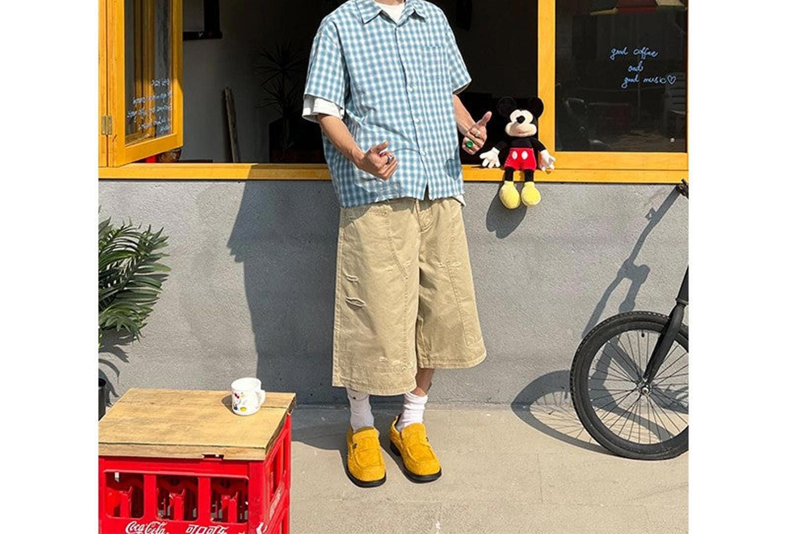 Jean × Vintage Oversized Carpenter Double Knee Jorts, Baggy Jean Shorts Size US 32 / EU 48 - 4 Thumbnail